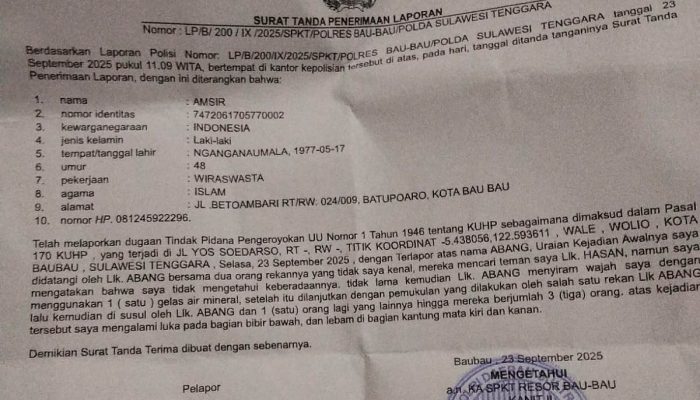 Pengeroyokan di Pelabuhan Murhum, Keluarga Korban Minta Polres Baubau Segera Tangkap Pelaku