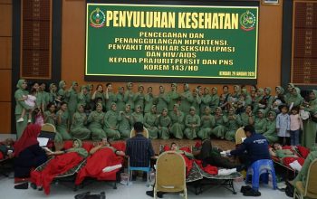 Korem 143/HO Gelar Penyuluhan Kesehatan Pencegahan Dan Penanggulangan Hipertensi, PMS Dan HIV/AIDS