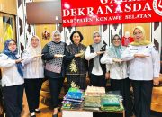 Ibu Danru 5 Kopassus, Ny. Sera Josep D.D. Surbakti Berkunjung ke Dekranasda Konsel