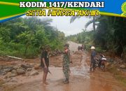 Babinsa Koramil Moramo Pantau Lokasi Banjir di Desa Sangi – Sangi
