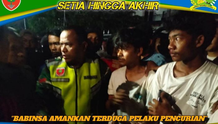 Babinsa Kodim Kendari Gerak Cepat Amankan Terduga Pelaku Pencurian Dari Amukan Massa