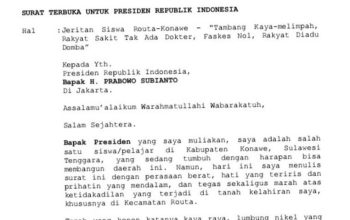 Siswa SMP di Konawe Kirim Surat Terbuka ke Presiden : “Kami Penghasil Tambang, Tapi Mencari Dokter Saja Susah”