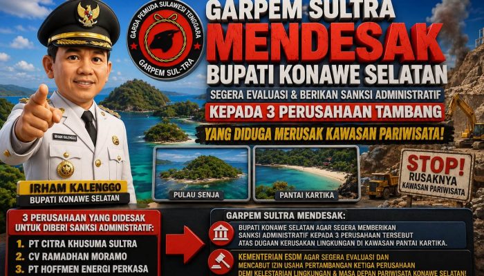Bupati Konsel Diminta Beri Sanksi Tiga Perusahaan Tambang Yang Beroperasi di Wilayah Kec. Morut